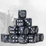 Conquest Logo on Dark Grey Marbled Dice