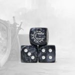 Conquest Logo on Dark Grey Marbled Dice