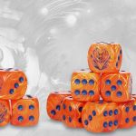 Orange Marbled Dice